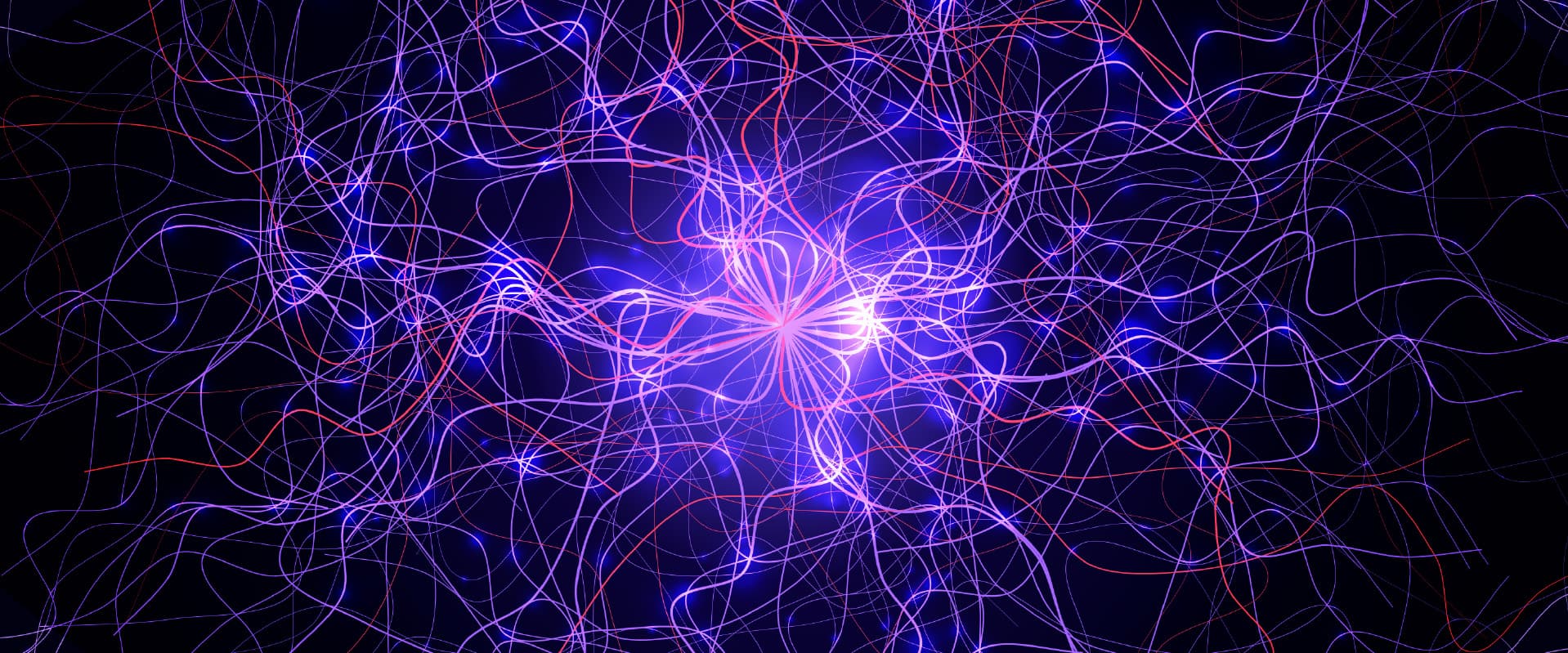 Abstract pattern emerging from network of purple lines