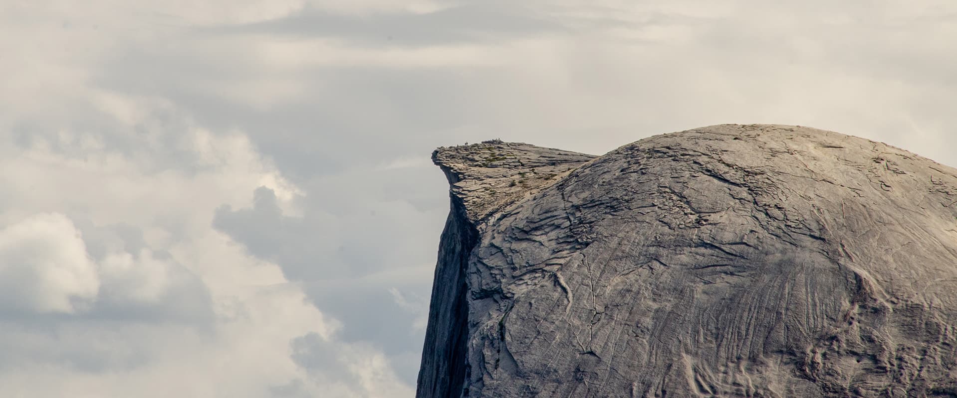 Half dome with cloudy sky