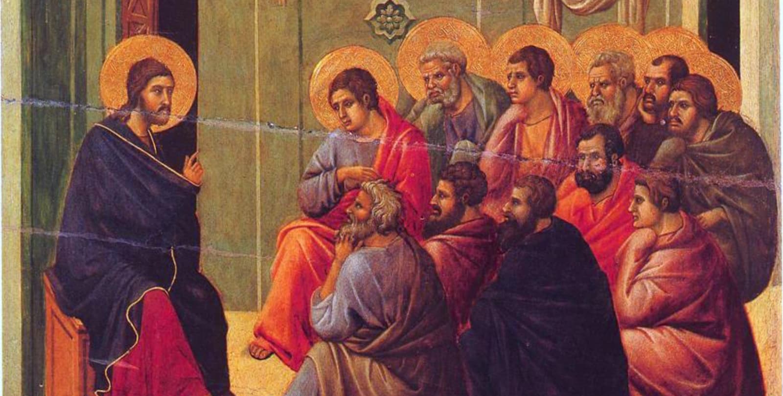 Illustration of Jesus saying farewell to his disciples.