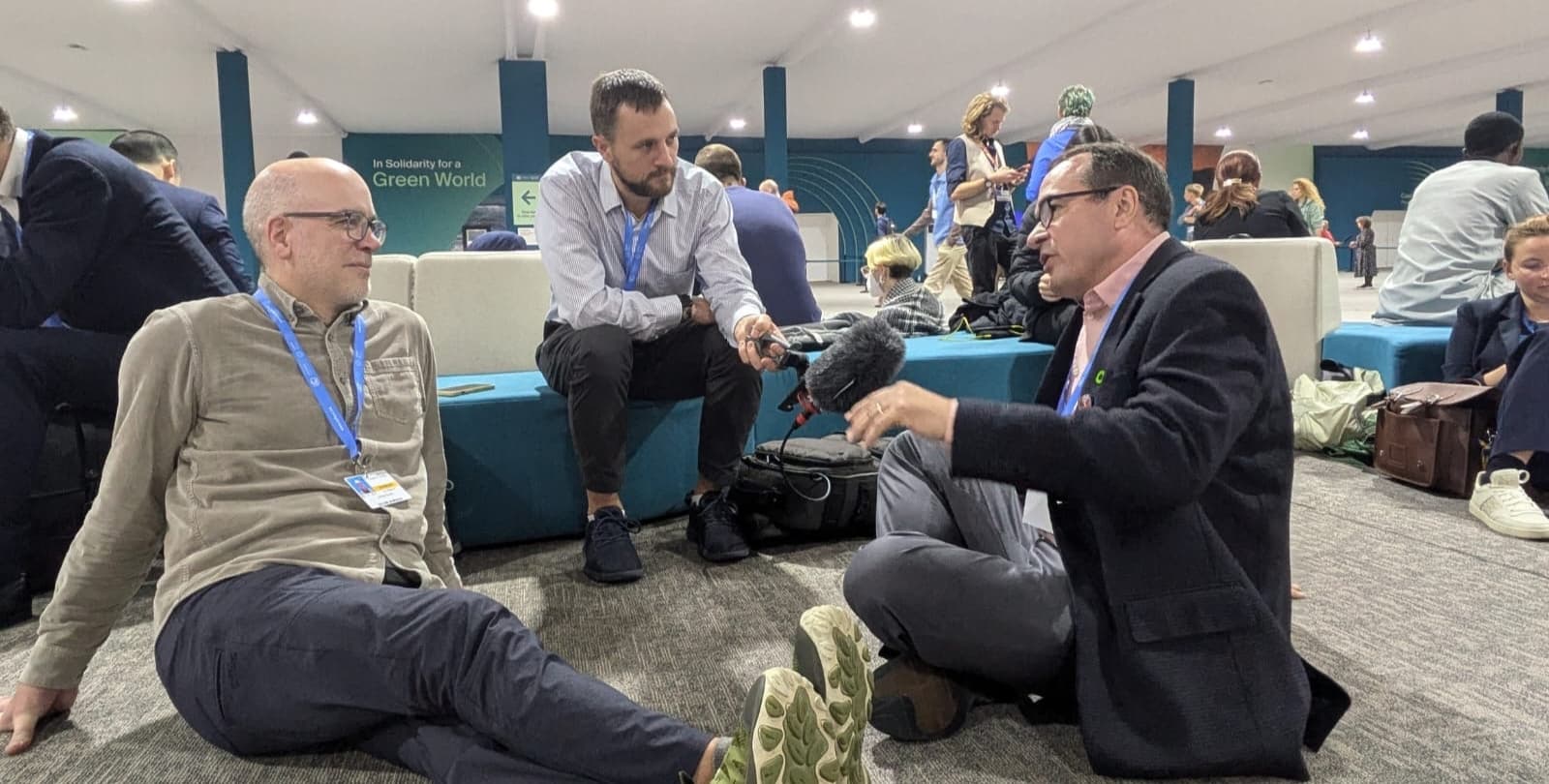Colin and Jim conduct an interview at COP29.