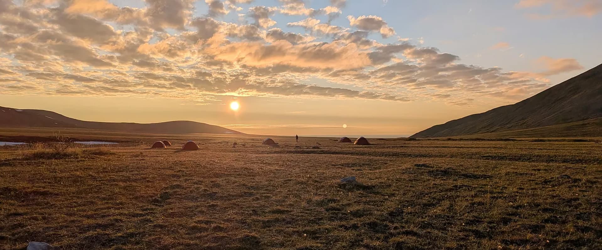 Low sun at 2am in arctic national wildlife refuge